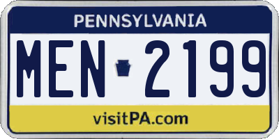 PA license plate MEN2199