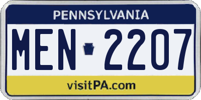 PA license plate MEN2207