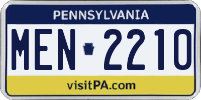 PA license plate MEN2210