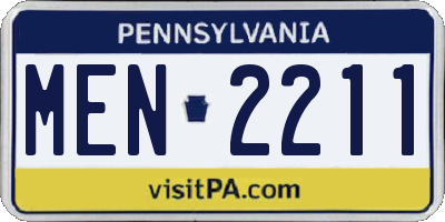 PA license plate MEN2211