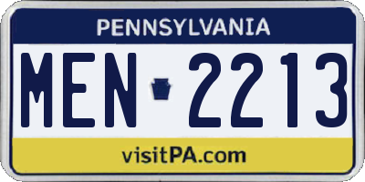 PA license plate MEN2213