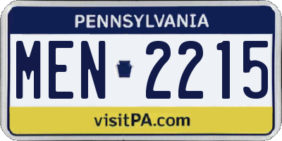 PA license plate MEN2215