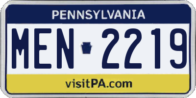 PA license plate MEN2219