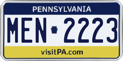 PA license plate MEN2223