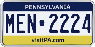 PA license plate MEN2224