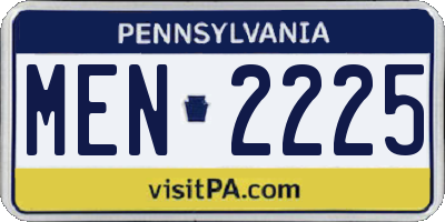 PA license plate MEN2225