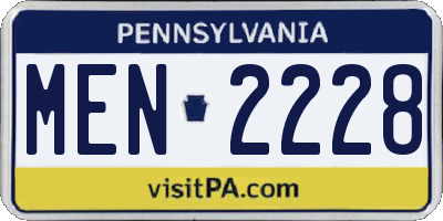 PA license plate MEN2228