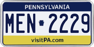 PA license plate MEN2229
