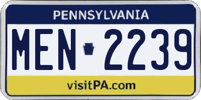 PA license plate MEN2239