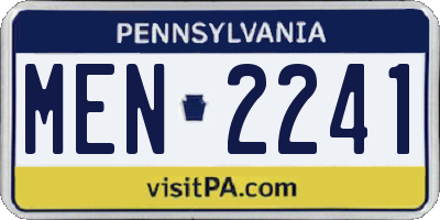 PA license plate MEN2241