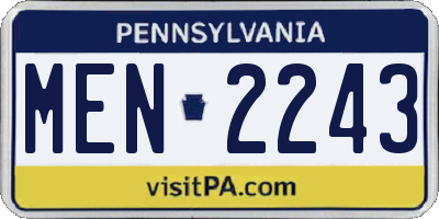 PA license plate MEN2243