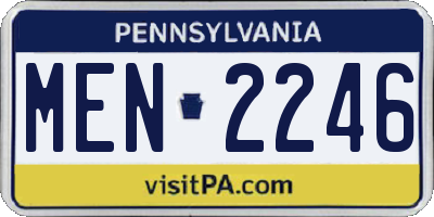 PA license plate MEN2246