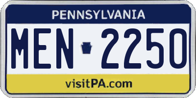 PA license plate MEN2250