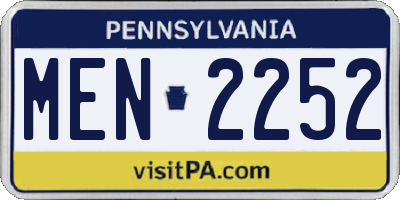 PA license plate MEN2252