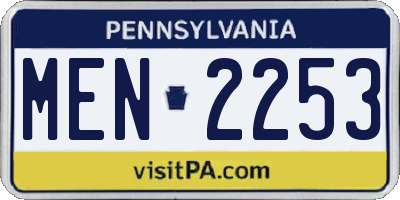 PA license plate MEN2253