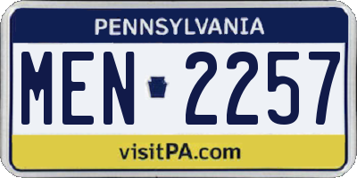 PA license plate MEN2257