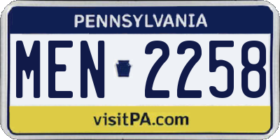 PA license plate MEN2258