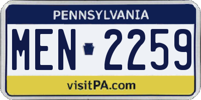 PA license plate MEN2259