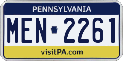 PA license plate MEN2261