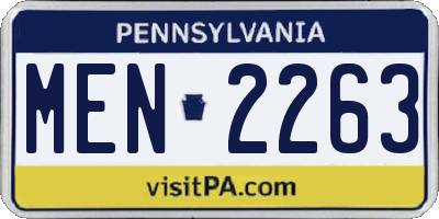 PA license plate MEN2263