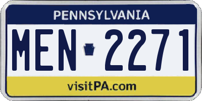 PA license plate MEN2271