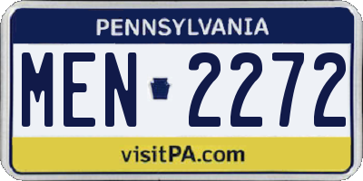 PA license plate MEN2272