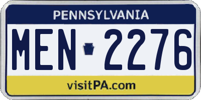 PA license plate MEN2276