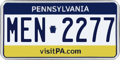PA license plate MEN2277