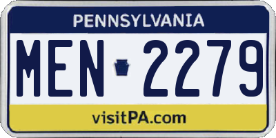 PA license plate MEN2279