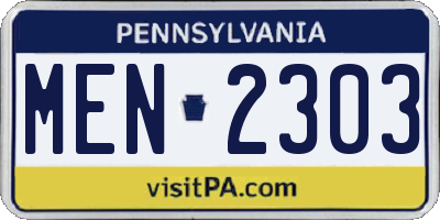PA license plate MEN2303