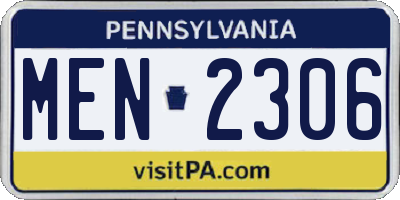 PA license plate MEN2306