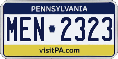 PA license plate MEN2323