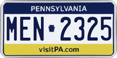 PA license plate MEN2325