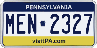 PA license plate MEN2327