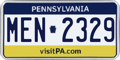 PA license plate MEN2329