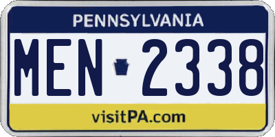 PA license plate MEN2338