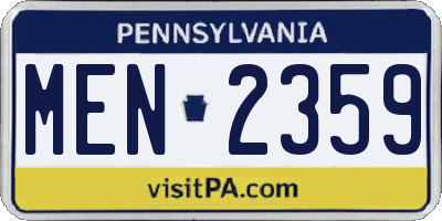 PA license plate MEN2359