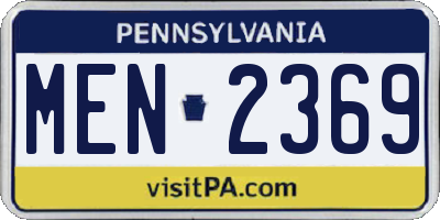 PA license plate MEN2369