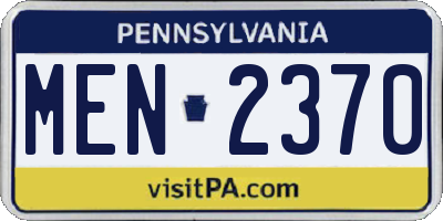 PA license plate MEN2370
