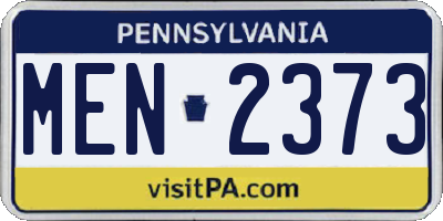 PA license plate MEN2373