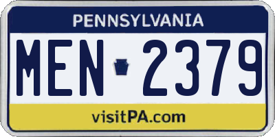 PA license plate MEN2379