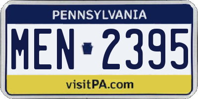 PA license plate MEN2395