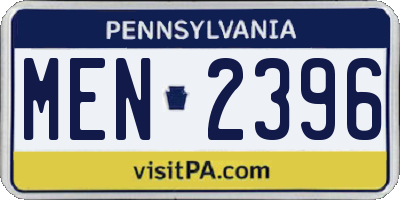 PA license plate MEN2396