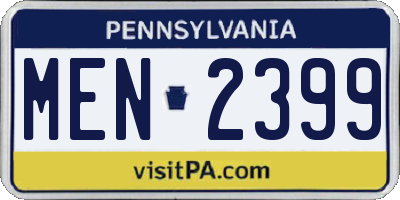 PA license plate MEN2399