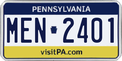 PA license plate MEN2401