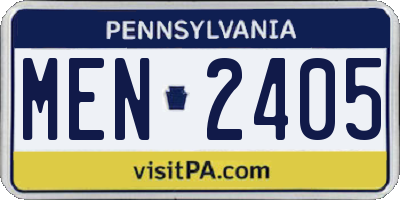 PA license plate MEN2405
