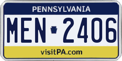 PA license plate MEN2406