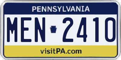 PA license plate MEN2410