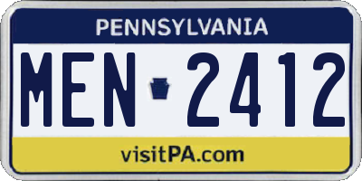 PA license plate MEN2412
