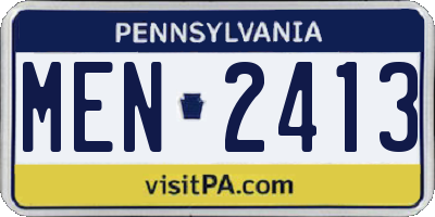 PA license plate MEN2413